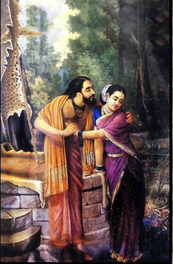 Arjuna and Subhadra, painting by Raja Ravi Varma